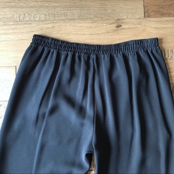 VINCE Navy crepe satin trim wrap jogger small - Picture 4 of 12